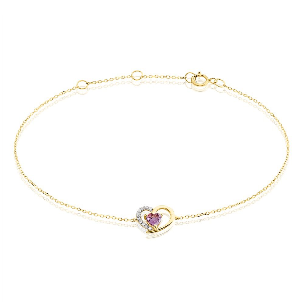 Bracelet Eliana Or Jaune Améthyste Oxyde De Zirconium - Bracelets chaînes Femme | Marc Orian
