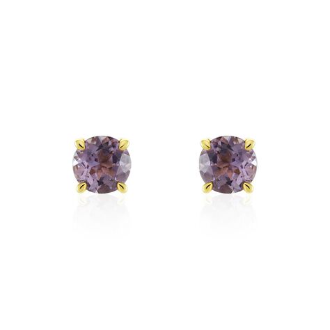 Boucles D'oreilles Puces Elea Or Jaune Amethyste Violet - Puces Femme | Marc Orian