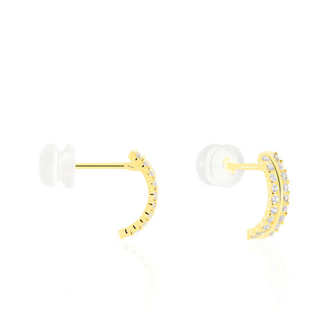 Boucles D'oreilles Jacobienne Or Jaune Oxyde De Zirconium - Créoles Femme | Marc Orian