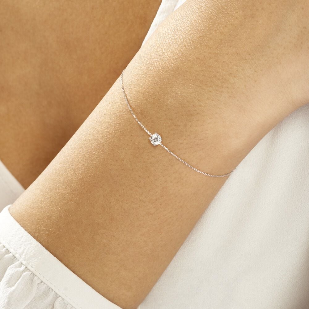 Bracelet Adula Or Blanc Oxyde De Zirconium - Bracelets chaînes Femme | Marc Orian