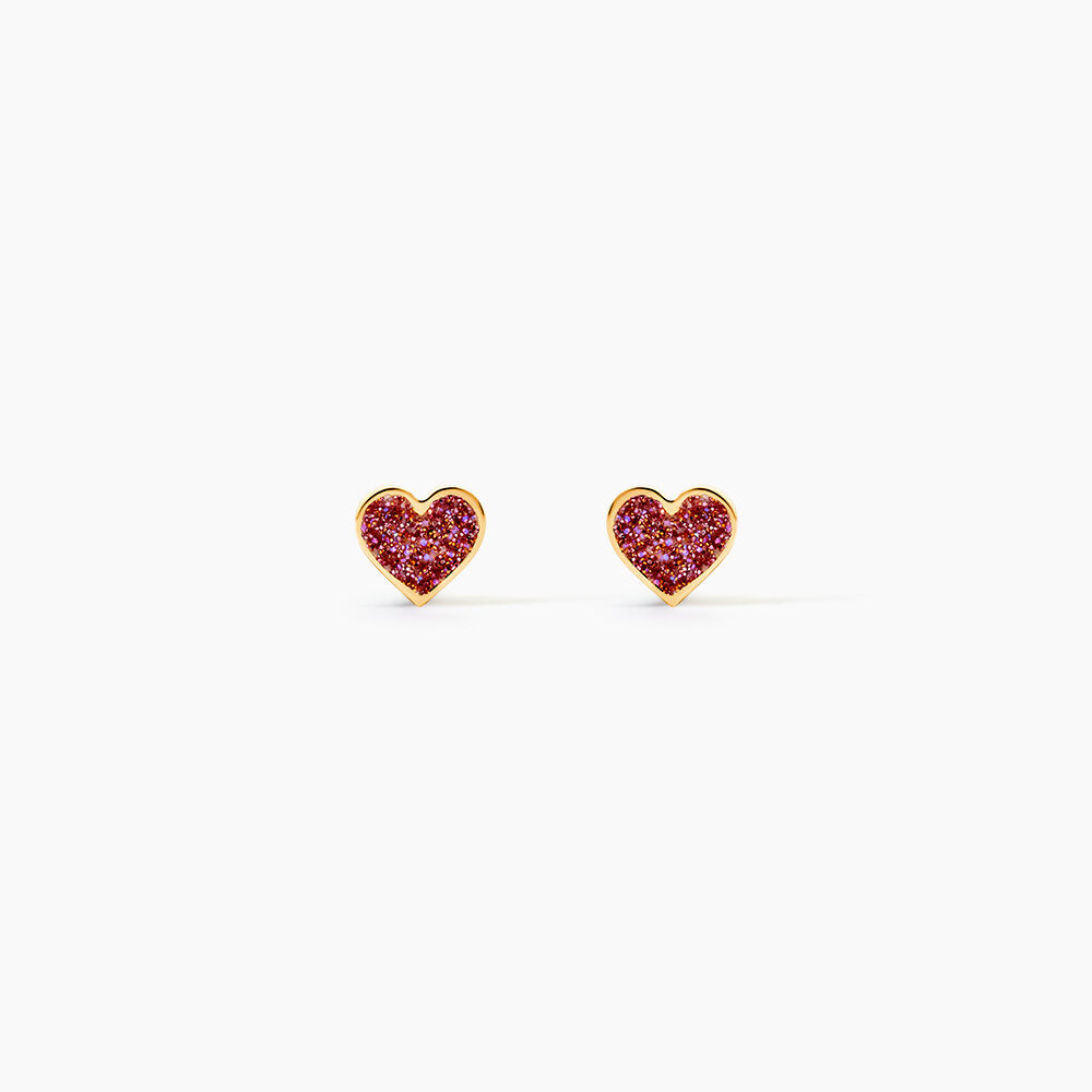 Boucles D'oreilles Puces Soraya Coeur Or Jaune - Puces Enfant | Marc Orian