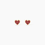 Boucles D'oreilles Puces Soraya Coeur Or Jaune - Puces Enfant | Marc Orian