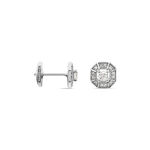 Boucles D'oreilles Puces Transmission Or Blanc Diamant - Puces Femme | Marc Orian