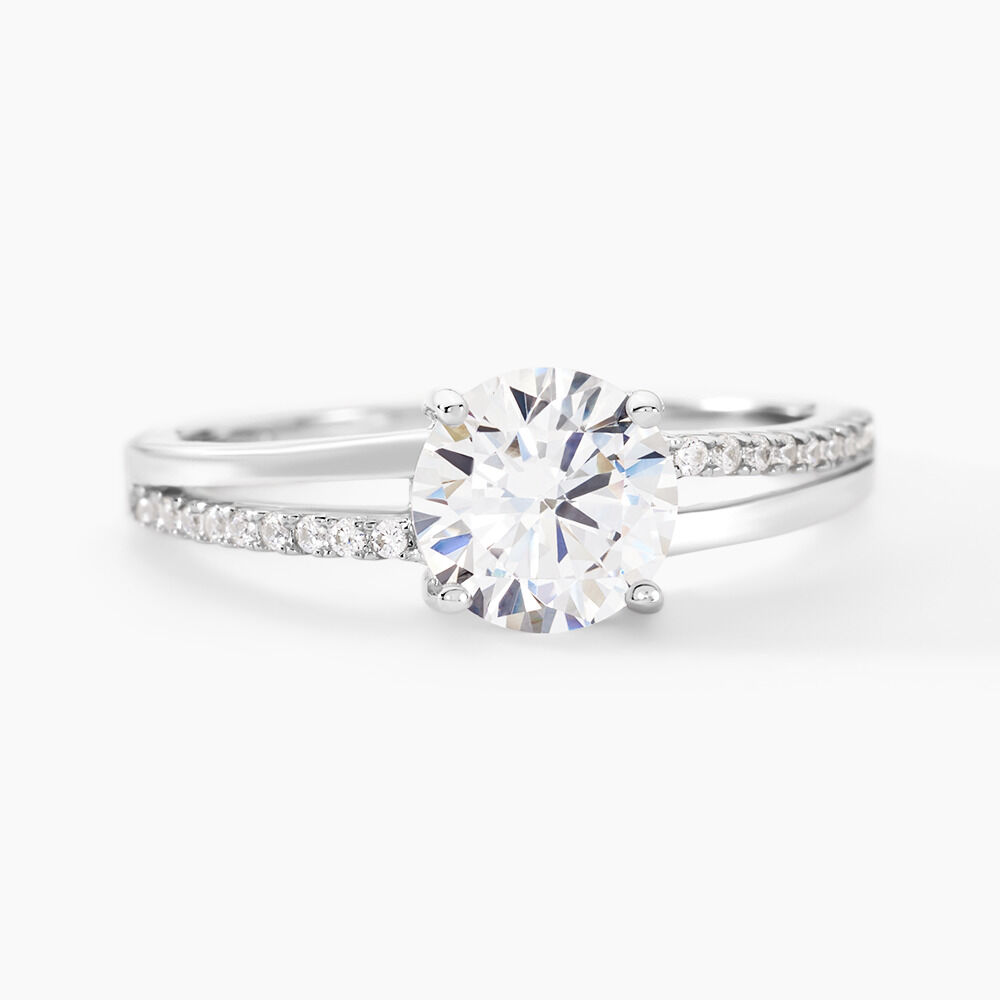 Bague Solitaire Poseidon Argent Blanc Oxyde De Zirconium - Solitaires Femme | Marc Orian