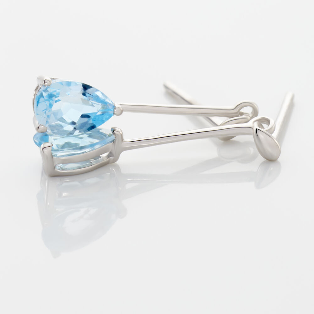 Boucles D'oreilles Pendantes Goutte Or Blanc Topaze - Pendantes Femme | Marc Orian