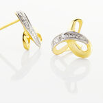 Boucles D'oreilles Puces Volute Or Jaune Diamant - Puces Femme | Marc Orian