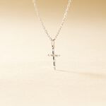 Pendentif Ageda Croix Or Blanc Oxyde De Zirconium - Pendentifs Famille | Marc Orian