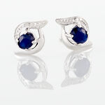 Boucles D'oreilles Puces Lydia Or Blanc Saphir - Boucles d'oreilles mariage Femme | Marc Orian