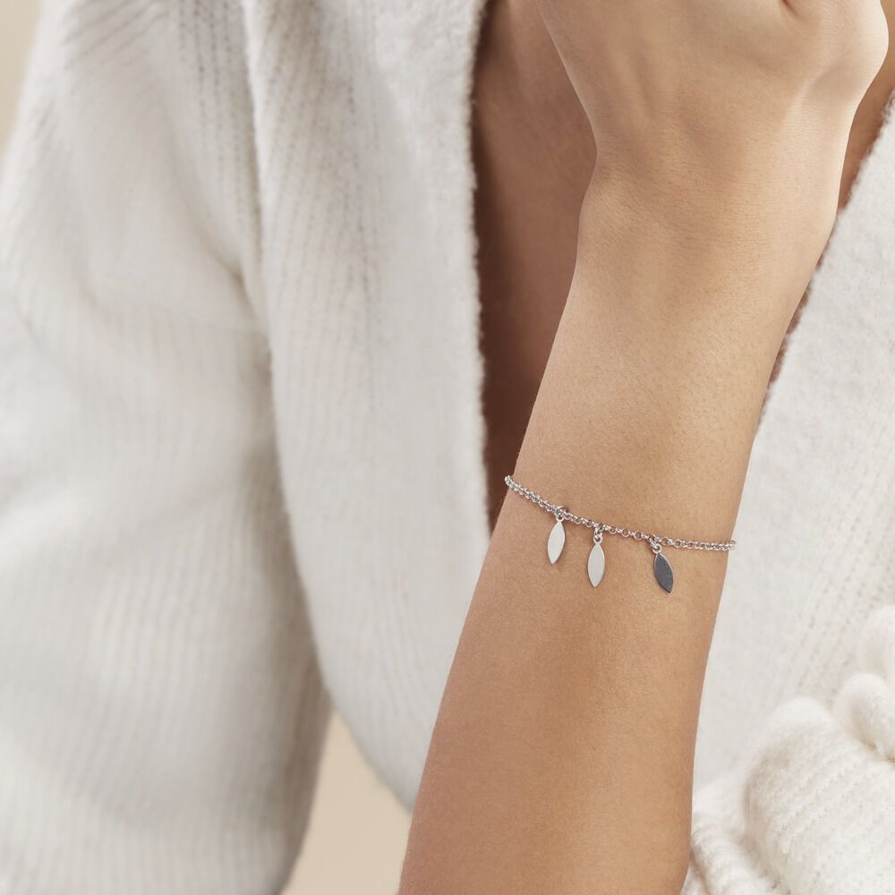 Bracelet Argent Blanc Osama - Bracelets chaînes Femme | Marc Orian