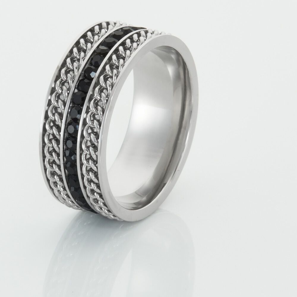 Bague Zavanna Acier Blanc Oxydes De Zirconium - Bagues avec pierre Homme | Marc Orian