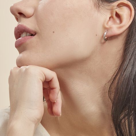 Créoles Ananas Or Blanc - Boucles d'oreilles Créoles Femme | Marc Orian