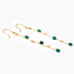 Boucles D'Oreilles Pendantes Epurea Or Jaune Malachite - Boucles d'oreilles pampille Femme | Marc Orian