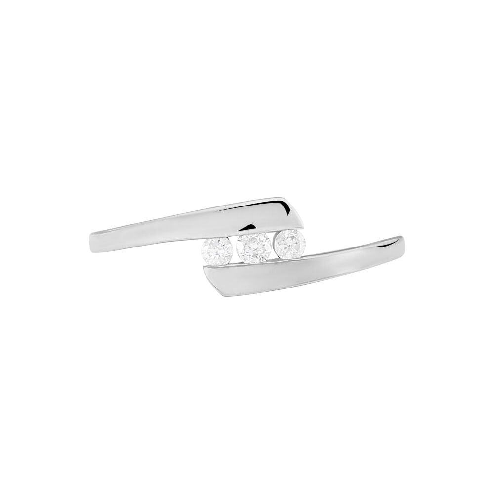 Bague Trilogie Or Blanc Diamant - Parures de mariage Femme | Marc Orian