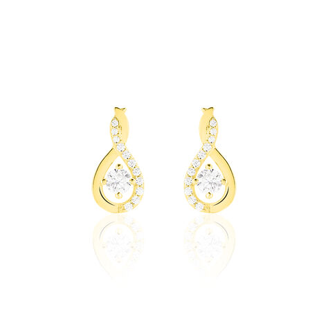 Boucles D'oreilles Pendantes Evana Or Jaune Oxyde De Zirconium - Boucles d'oreilles Pendantes Femme | Marc Orian