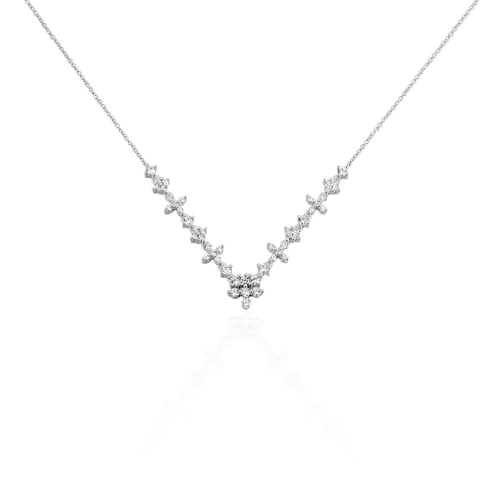 Collier Adriel Argent Blanc Oxyde De Zirconium - Colliers avec pierres Femme | Marc Orian