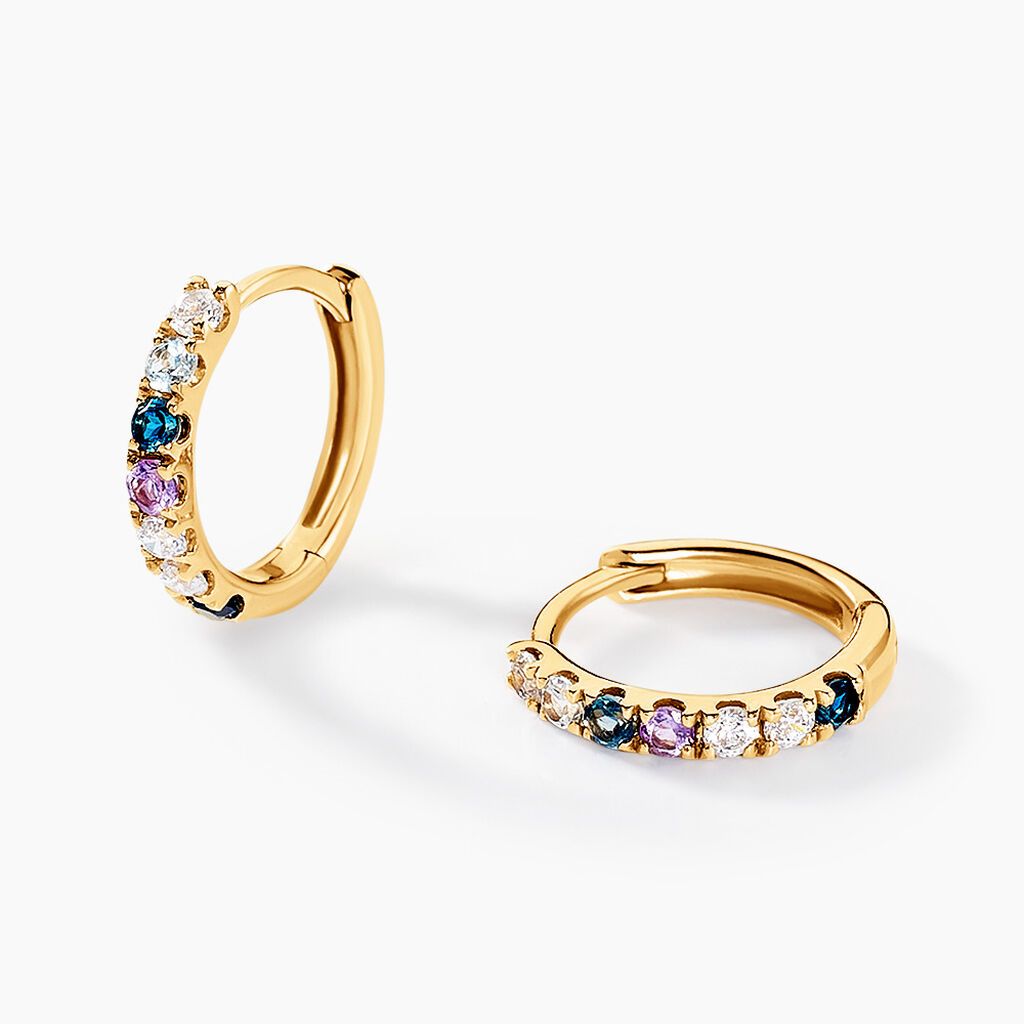 Créoles Garden Or Jaune Améthyste Topaze - Créoles Femme | Marc Orian