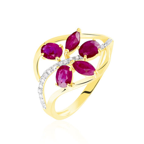 Bague Orchidee Or Bicolore Rubis Diamant - Bagues Femme | Marc Orian