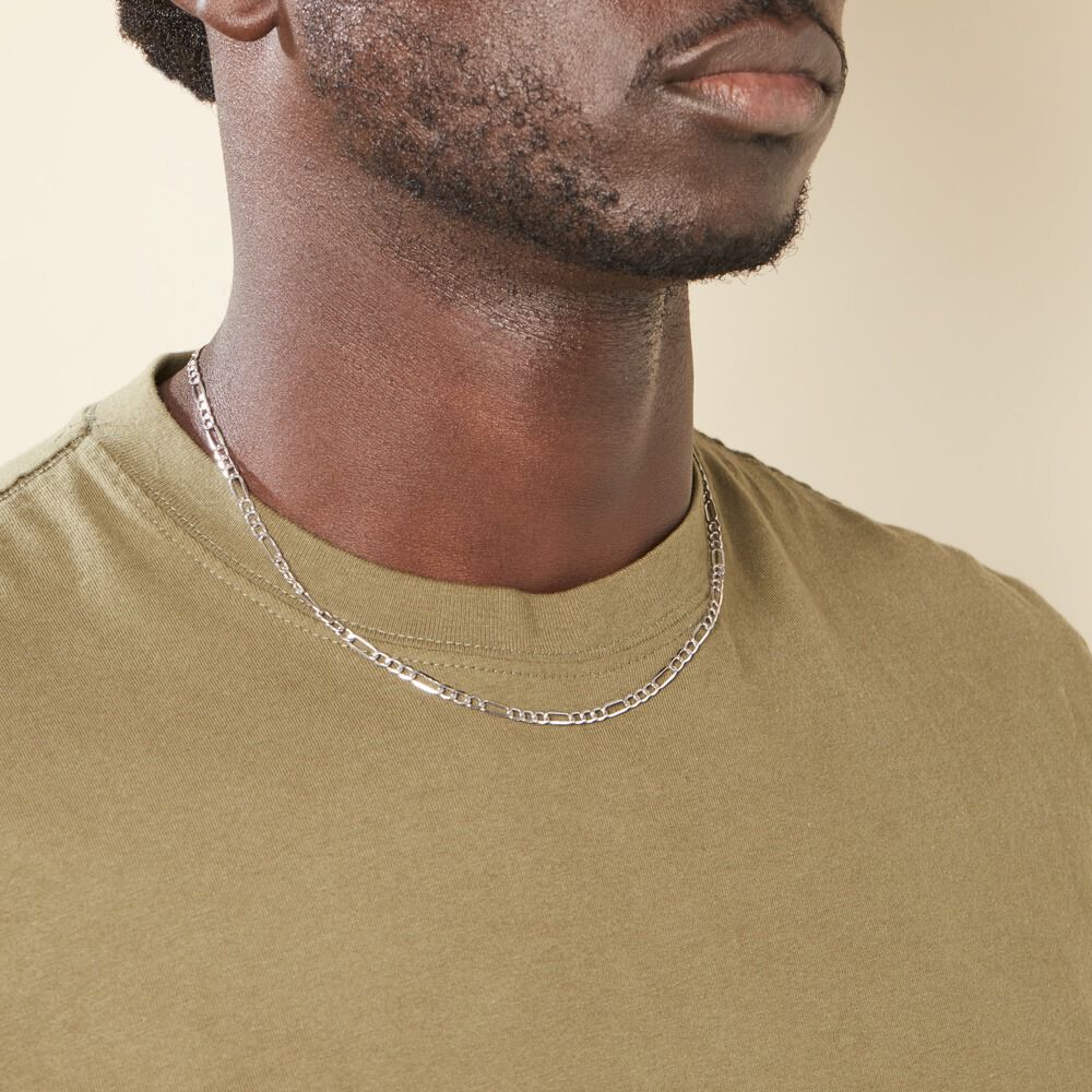 Collier Or Blanc Maille Alternée 1/3 - Chaines Homme | Marc Orian