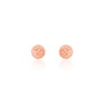 Boucles D'oreilles Puces Fidelia Boule Diamantee Or Rose - Puces Femme | Marc Orian