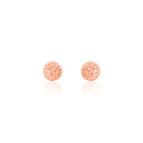 Boucles D'oreilles Puces Fidelia Boule Diamantee Or Rose - Puces Femme | Marc Orian