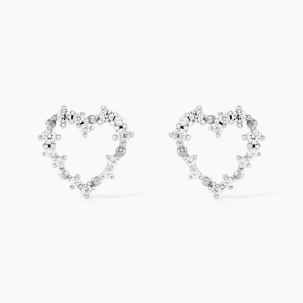 Boucles D'Oreilles Puces Lovella Argent Blanc Oxyde De Zirconium - Puces Femme | Marc Orian
