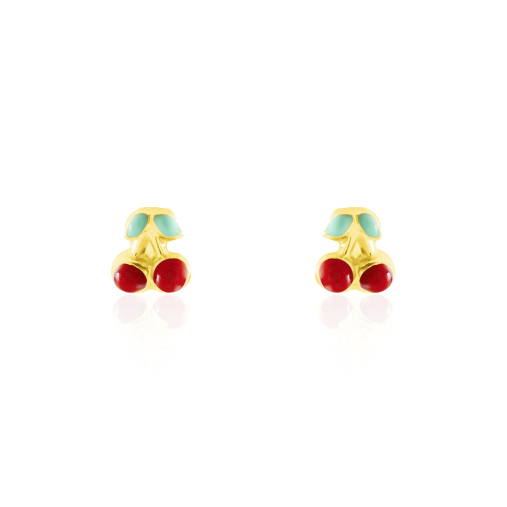 Boucles D'oreilles Puces Or Jaune Helicie Email - Puces Enfant | Marc Orian