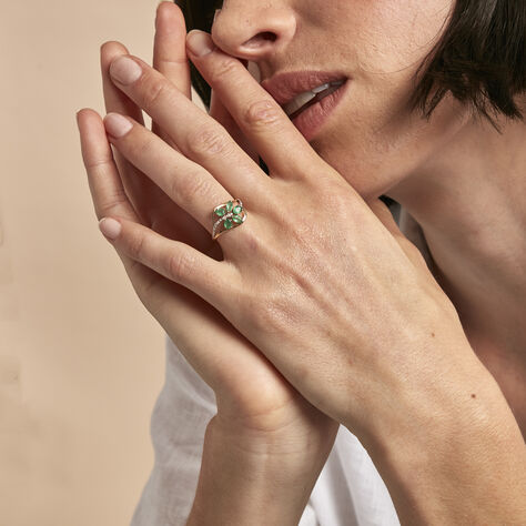 Bague Orchidee Or Jaune Emeraude Diamant - Bagues Femme | Marc Orian