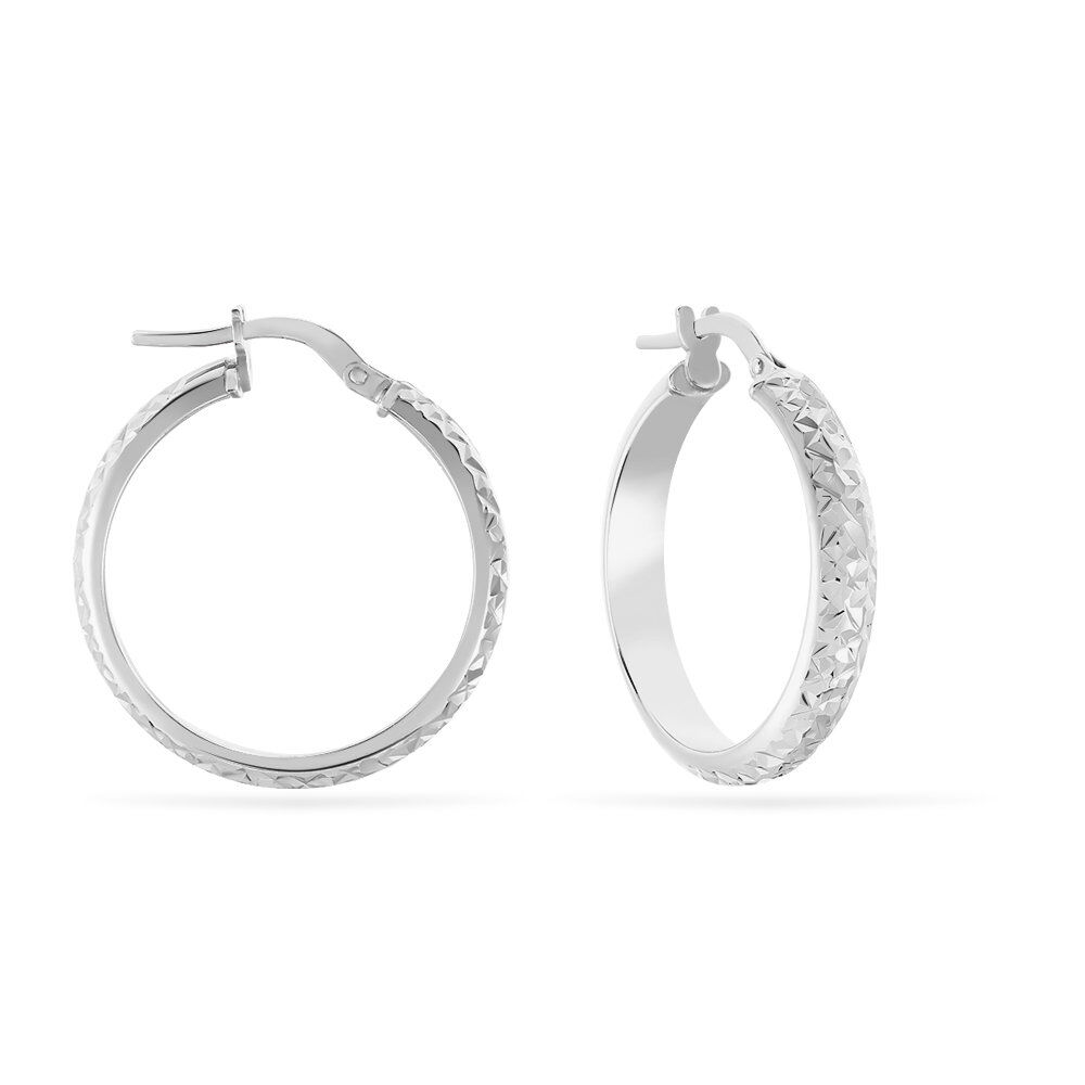 Créoles Argent Blanc Esmee - Créoles Femme | Marc Orian