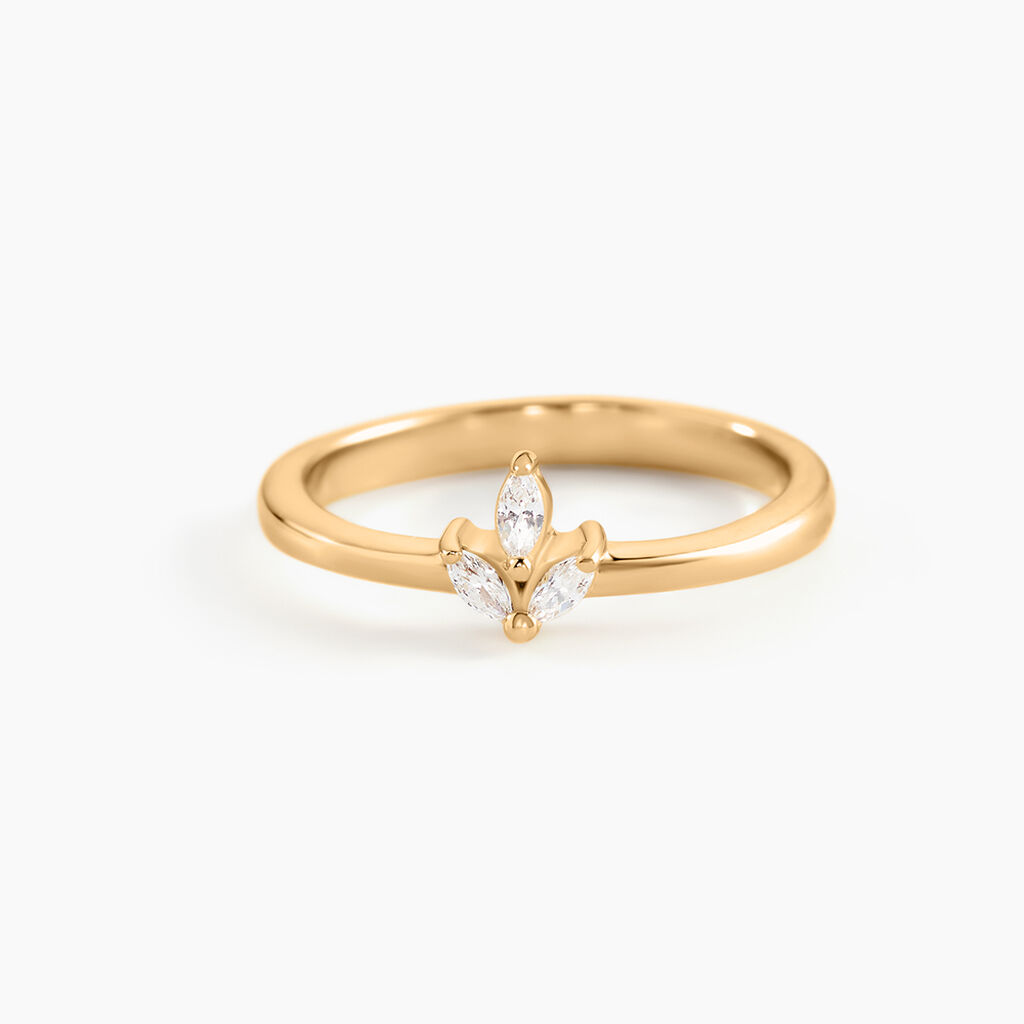Bague Erma Plaqu&eacute; Or Dor&eacute; Oxyde De Zirconium - Bijoux fantaisie Femme | Marc Orian