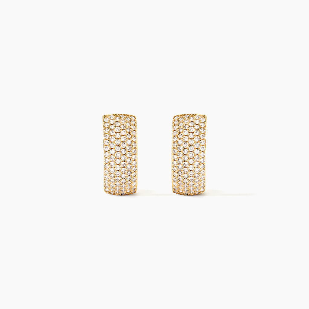 Boucles D'oreilles Puces Charlotte Or Jaune Diamant - Puces Femme | Marc Orian