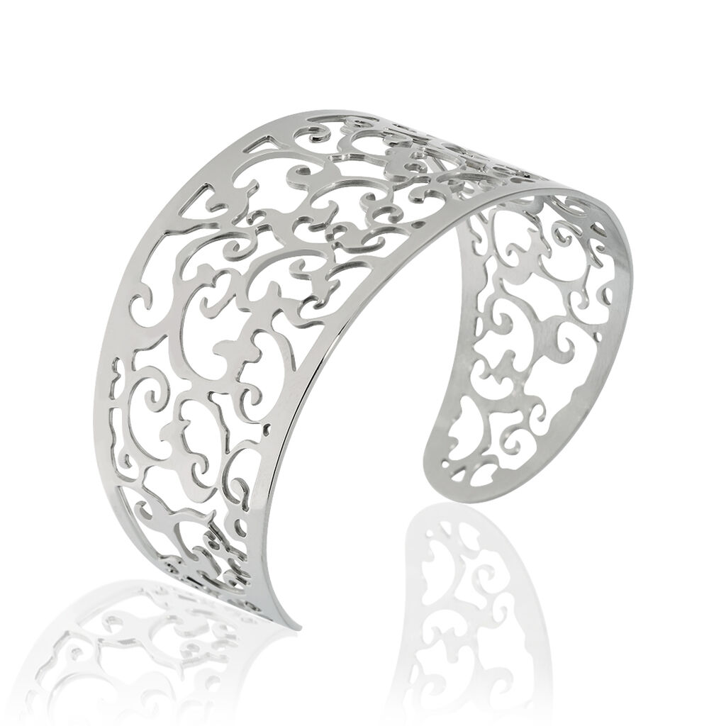 Bracelet Manchette Xaverine Acier Blanc - Bijoux fantaisie Femme | Marc Orian