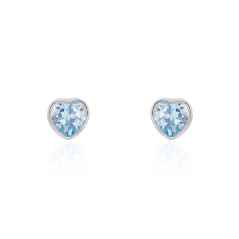 Boucles D'oreilles Puces Klodina Or Blanc Topaze - Puces Femme | Marc Orian