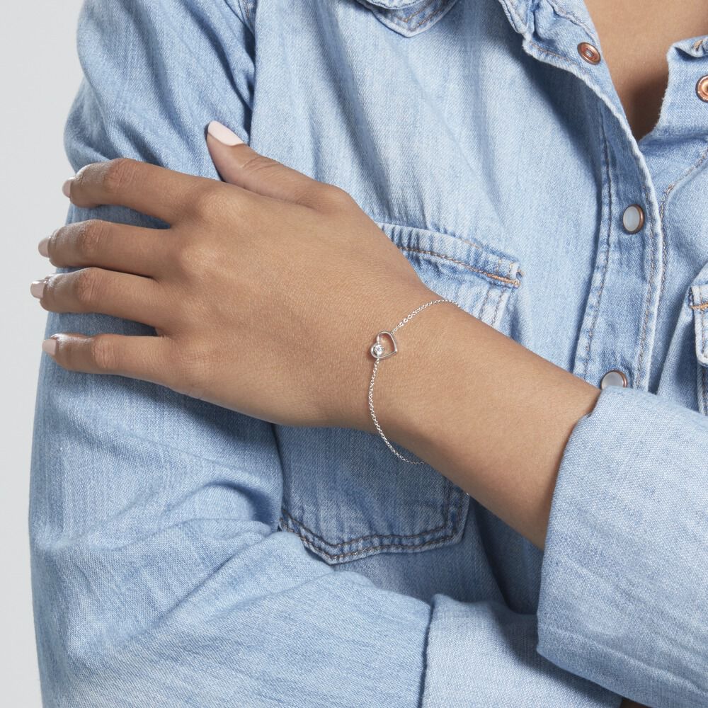 Bracelet Devona Argent Blanc Oxyde De Zirconium - Bracelets chaînes Femme | Marc Orian