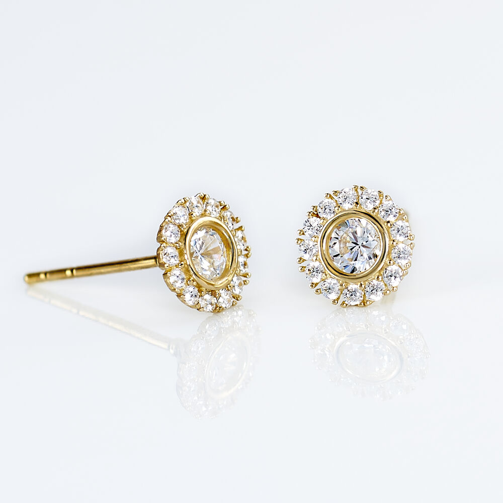 Boucles D'oreilles Or Jaune Vallie Oxydes - Puces Femme | Marc Orian