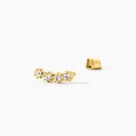 Boucles D'oreilles Puces Eva Acier Jaune Cristal - Puces Femme | Marc Orian