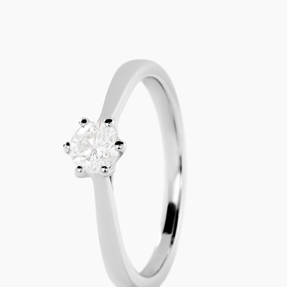 Bague Solitaire Athena Or Blanc Diamant - Parures de mariage Femme | Marc Orian