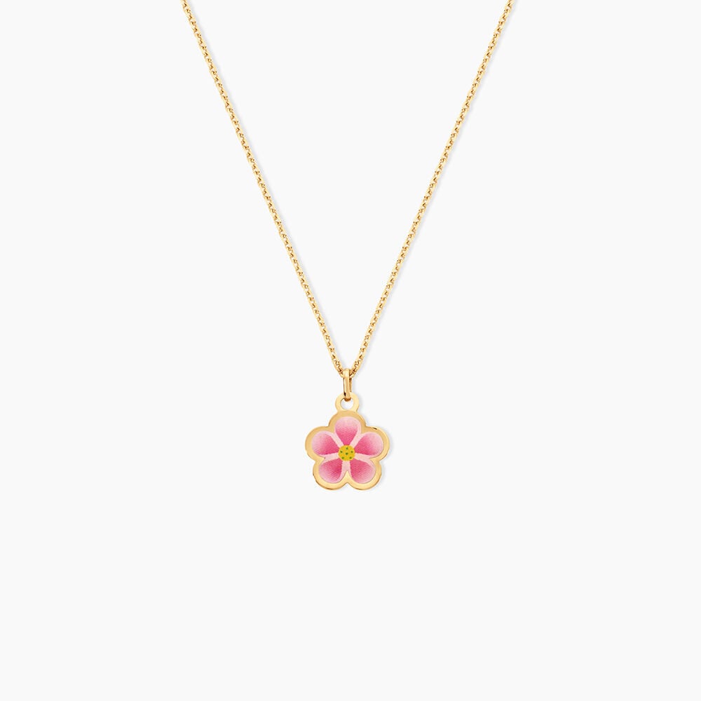 Collier Syna Fleur Argent Dor&eacute; A L'Or 750/1000 - Colliers ete Enfant | Marc Orian