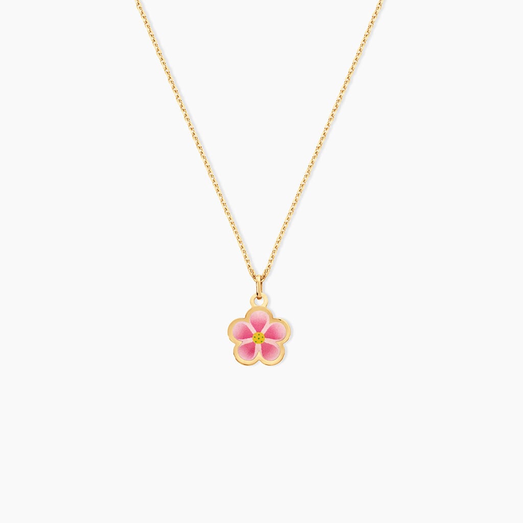Collier Syna Fleur Argent Dor&eacute; A L'Or 750/1000 - Colliers ete Enfant | Marc Orian