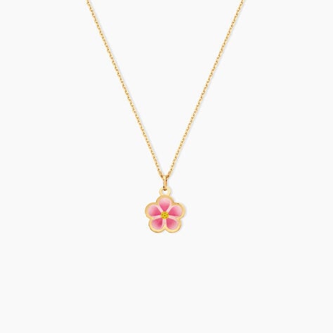 Collier Syna Fleur Argent Dor&eacute; A L'Or 750/1000 - Colliers ete Enfant | Marc Orian