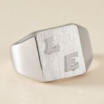 Chevaliere Argent Blanc Gringoire Carree - Chevali&egrave;res Homme | Marc Orian