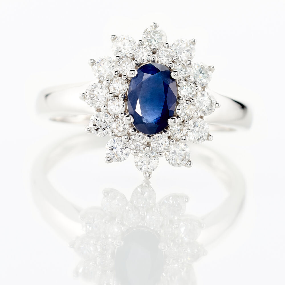 Bague Ivan Or Blanc Saphir Et Diamant - Solitaires Femme | Marc Orian