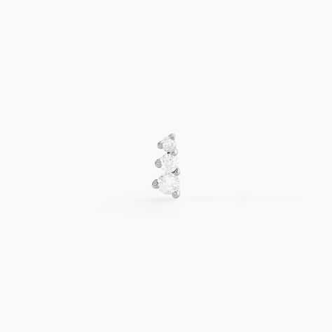 Piercing D'oreille Unitaire Delphie Argent Blanc Oxyde De Zirconium - Piercings d'oreilles Femme | Marc Orian