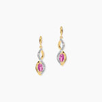 Boucles D'oreilles Pendantes Ondulations Or Bicolore Rubis Et Diamant - Boucles d'oreilles mariage Femme | Marc Orian