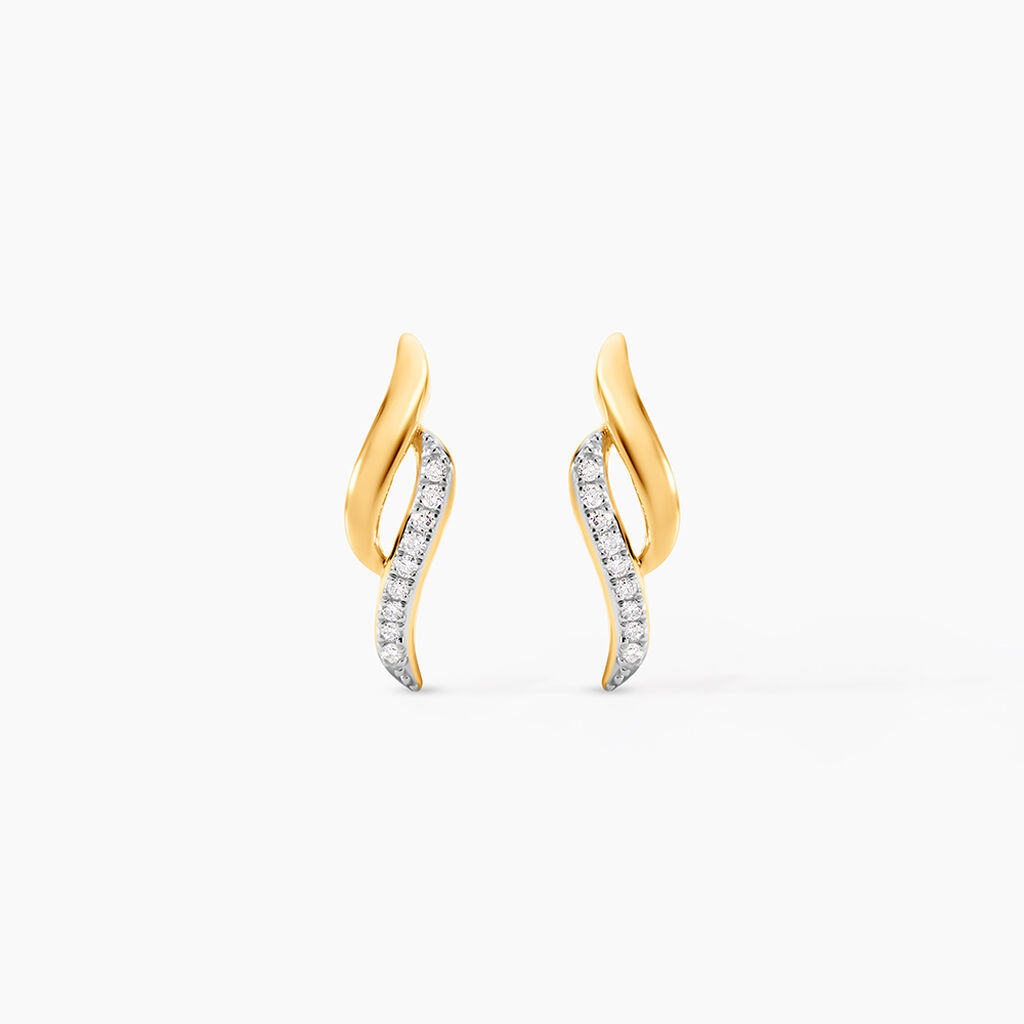 Boucles D'oreilles Puces Callum Or Jaune Diamant - Pendantes Femme | Marc Orian