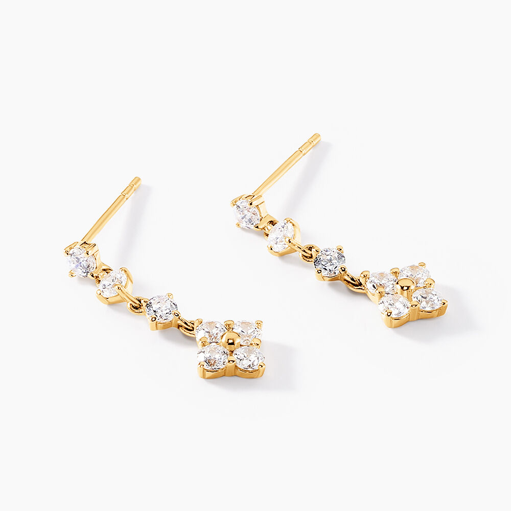 Boucles D'oreilles Pendantes Majestueuse Or Jaune Oxyde De Zirconium - Pendantes Femme | Marc Orian