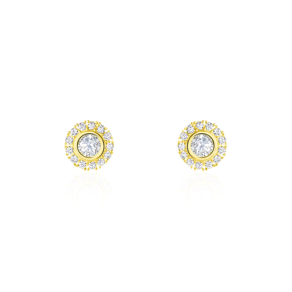 Boucles D'oreilles Or Jaune Vallie Oxydes - Puces Femme | Marc Orian