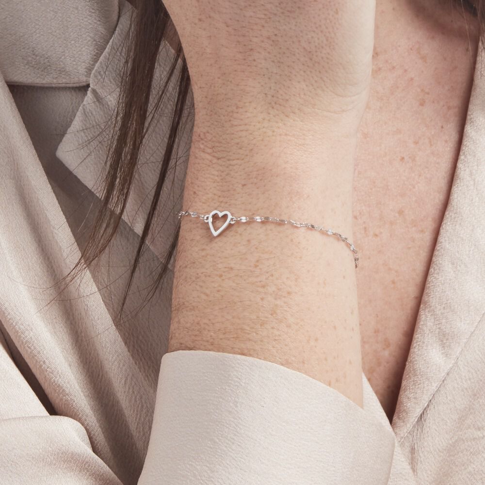 Bracelet Argent Blanc Hariane - Bracelets chaînes Femme | Marc Orian