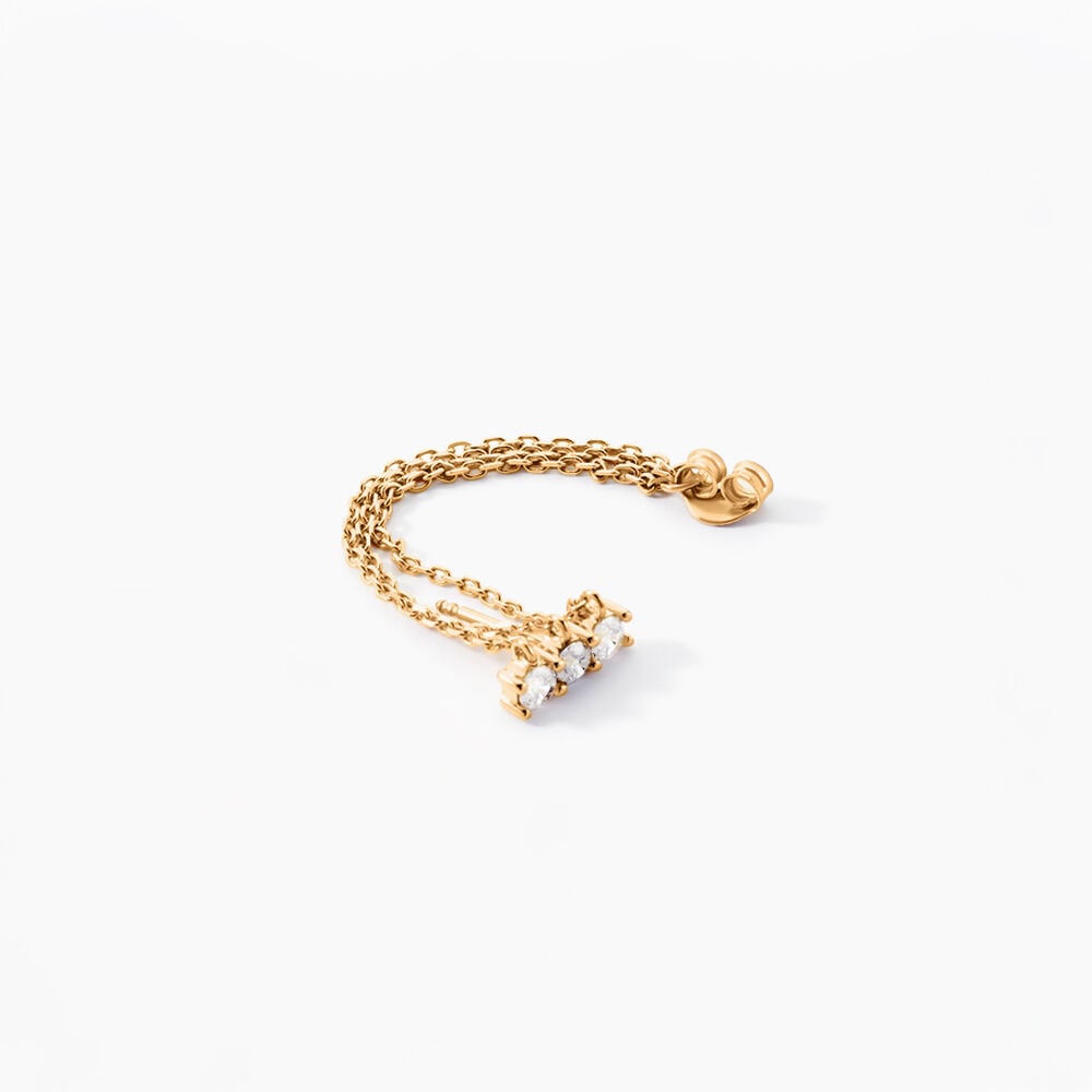 Boucle D'oreille Unitaire Pendante Serenity Plaqu&eacute; Or Jaune Oxyde - Piercings d'oreilles Femme | Marc Orian