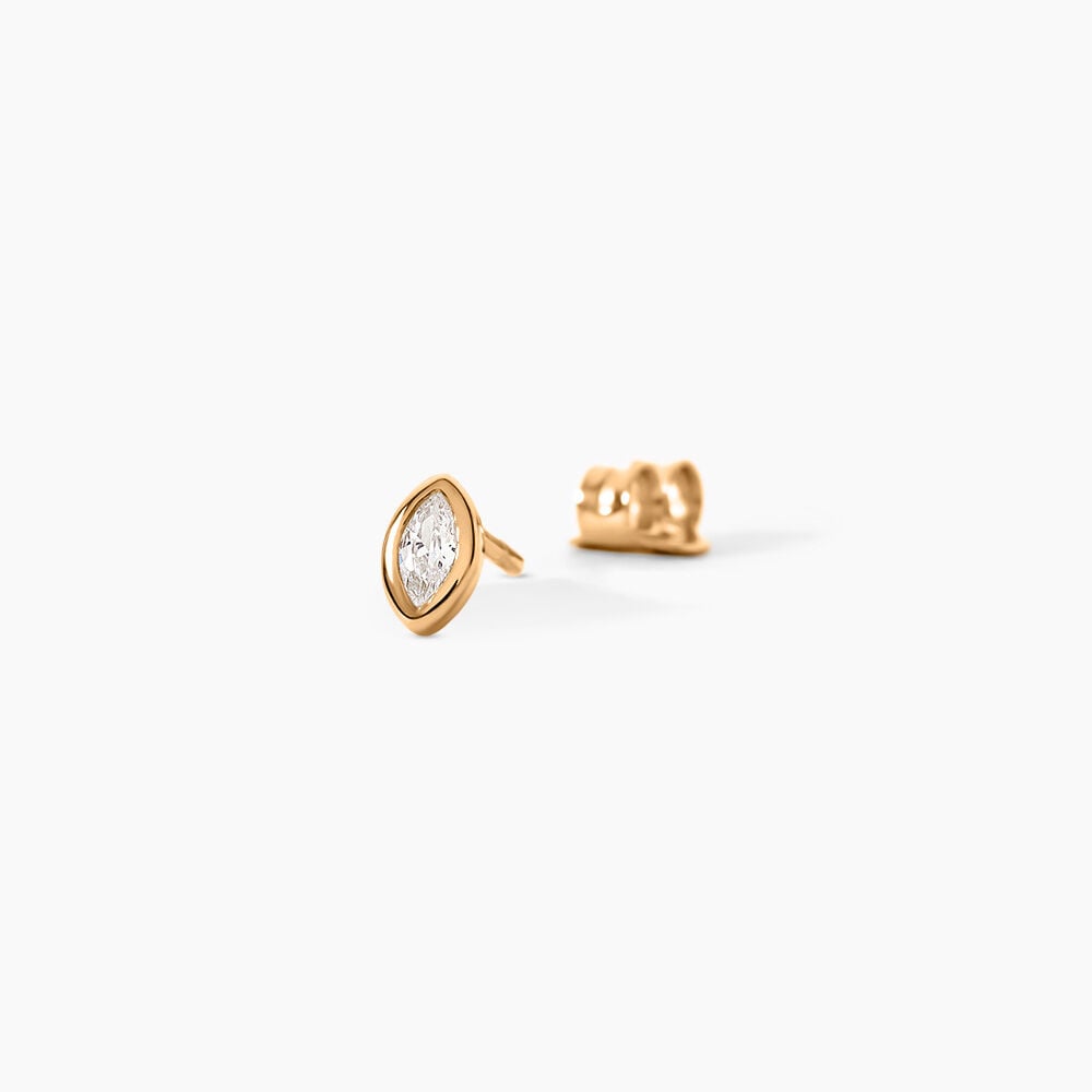 Boucles D'Oreilles Puces Steffie Plaqu&eacute; Or Jaune Oxyde De Zirconium - Puces Femme | Marc Orian