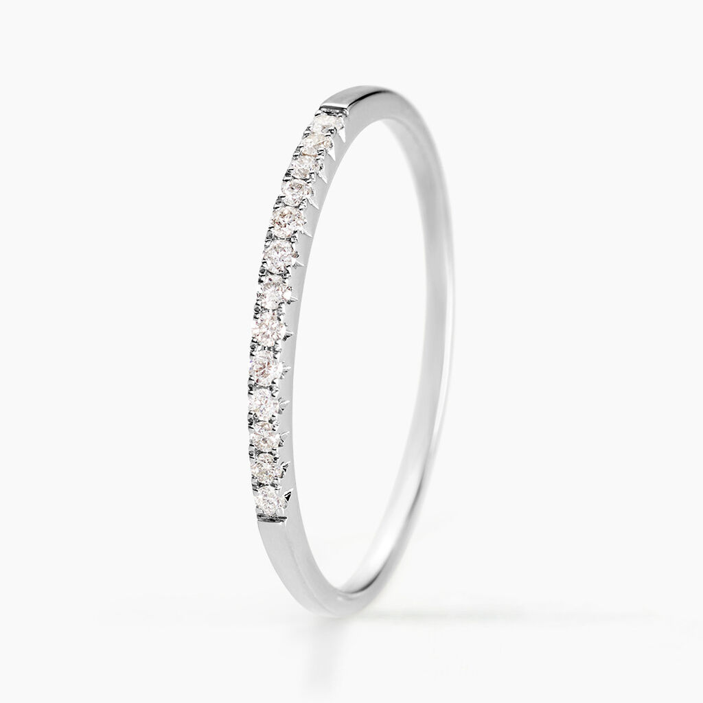 Alliance Pristina Or Blanc Diamant - Alliances avec pierres Femme | Marc Orian